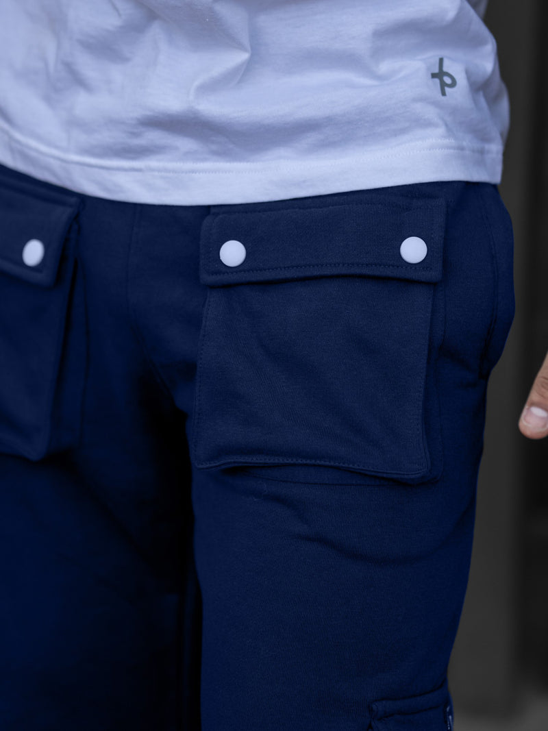 8 Pocket Navy Baggy Fit Cargo