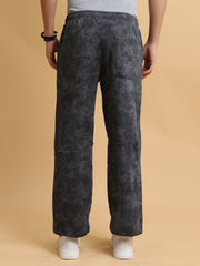 Cloud Printed Light Grey Baggy Pant