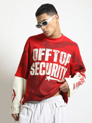 Offtop Security Red, Cream Doctor Sleeve T-Shirt