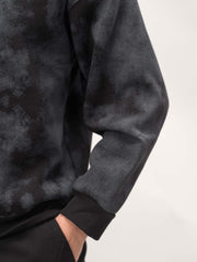Spray Printed Black Sweatshirt