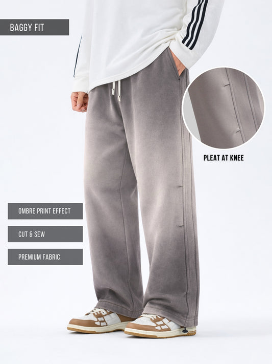 Grey Ombre Print Baggy Fit TrackPant