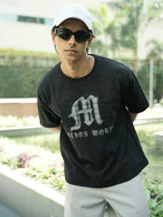 Action Words Black Half Sleeve T-Shirt