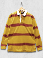 Auto Stripes Yellow Red Full Sleeve Polo T-Shirt