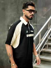 Speed Black Polo Half Sleeve T-Shirt