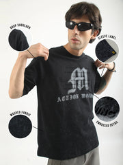 Action Words Black Half Sleeve T-Shirt