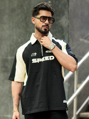 Speed Black Polo Half Sleeve T-Shirt