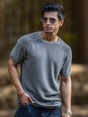 Interloop Flatknit Grey Half Sleeve T-Shirt