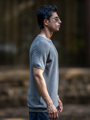 Interloop Flatknit Grey Half Sleeve T-Shirt