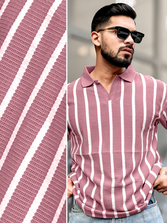 Popcorn Knit Onion Polo Half Sleeve T-Shirt