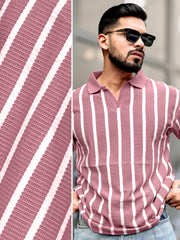 Popcorn Knit Onion Polo Half Sleeve T-Shirt