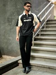 Speed Black Polo Half Sleeve T-Shirt