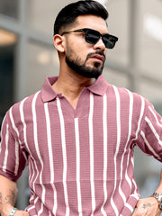 Popcorn Knit Onion Polo Half Sleeve T-Shirt