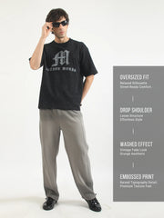 Action Words Black Half Sleeve T-Shirt