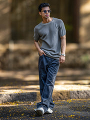 Interloop Flatknit Grey Half Sleeve T-Shirt