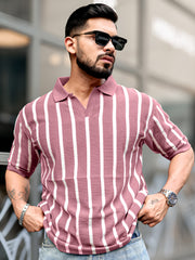 Popcorn Knit Onion Polo Half Sleeve T-Shirt