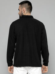 Brooklyn Black Solid Full Sleeve Polo T-Shirt