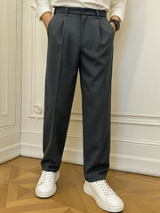Korean Dark Grey Elastic Trouser