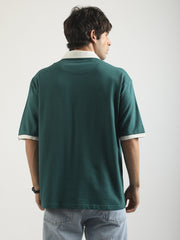 NewYork NYC Bottle Green Half Sleeve Polo T-Shirt
