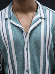 Striped Berly Green Half Sleeve Shirt