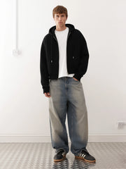 Dual Zip Black Sweatshirt