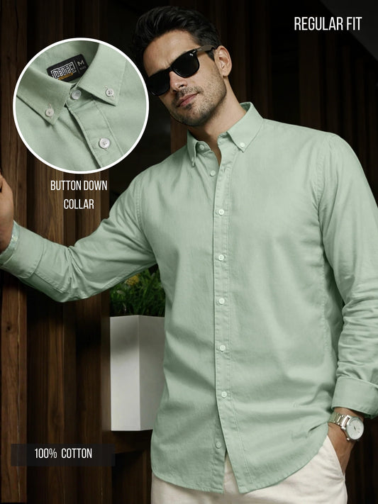 Oxford Light Green Full Sleeve Shirt
