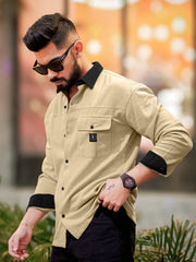 Brooklyn Knit Beige Full Sleeve Shirt