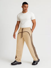 Baggy Fit Side Taped Biscuit Pant