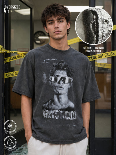 AcidWash Dark Grey Half Sleeve T-Shirt