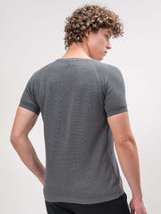 Interloop Flatknit Grey Half Sleeve T-Shirt