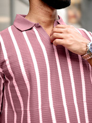 Popcorn Knit Onion Polo Half Sleeve T-Shirt