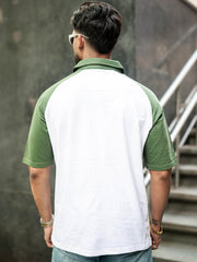 Boston Half Zipper White Polo Half Sleeve T-Shirt