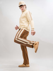 Pleat Dualtape Brown Trackpant