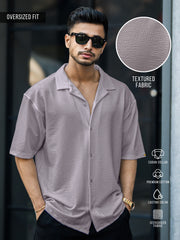 Seersucker Light Grey Half Sleeve Shirt