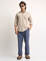 Oxford Taupe Full Sleeve Shirt