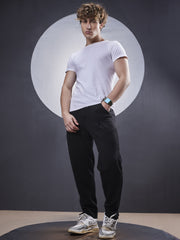 Invert Pleat Black Trackpant