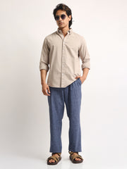 Oxford Taupe Full Sleeve Shirt