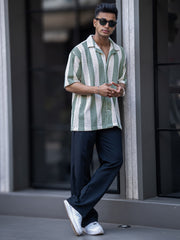 Resort Knit Green Half Sleeve Shirt