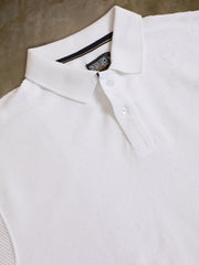 Cord Texture Half White Half Sleeve T-Shirt