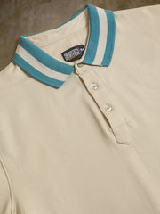 Contrast Collar Biscuit Polo Half Sleeve T-Shirt