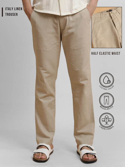 Italy Linen Beige Trouser