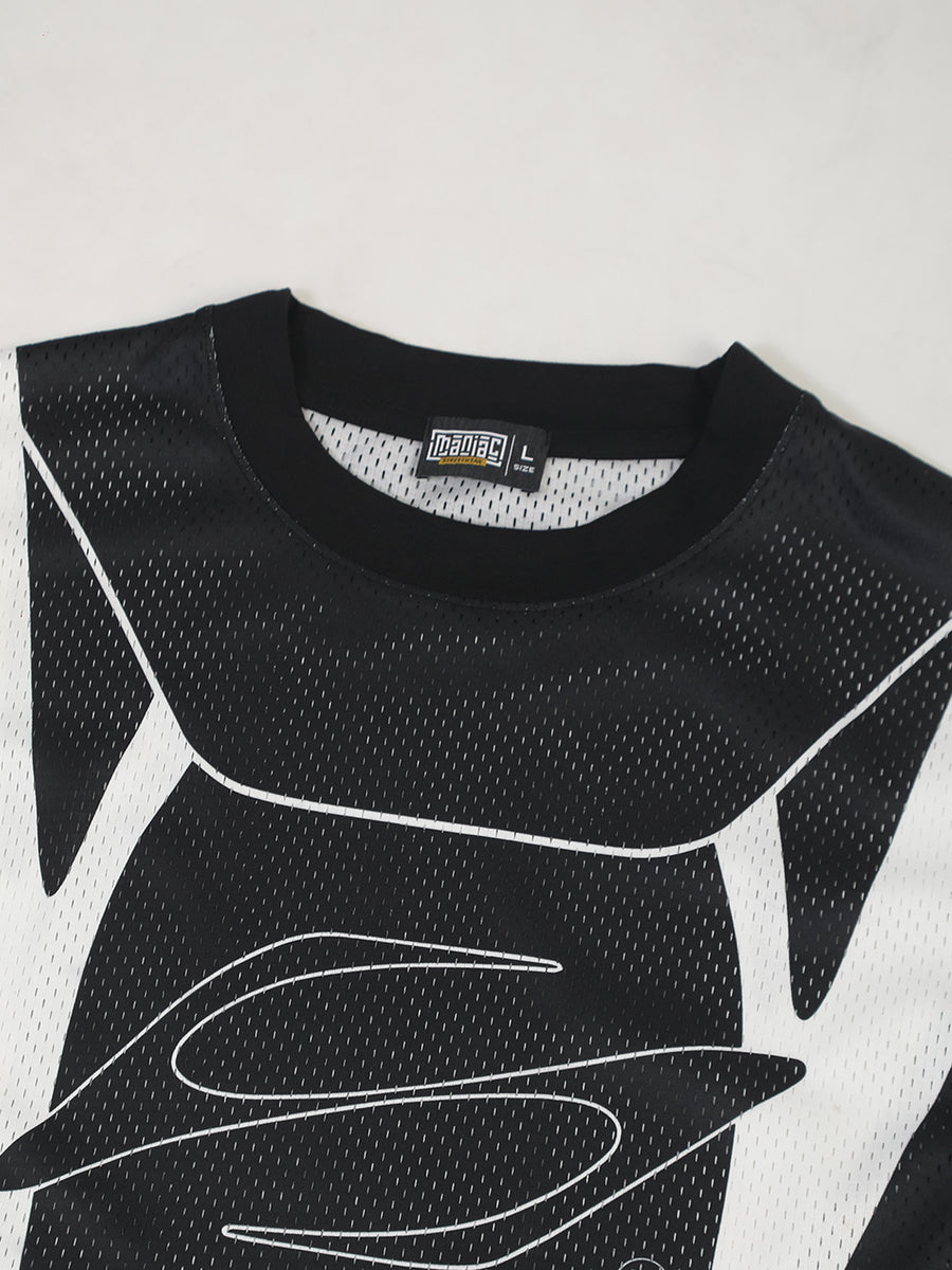 Neon Club Mesh Black Sleeveless T-Shirt