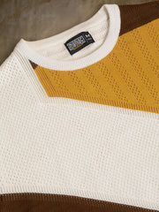 Sheernet FlatKnit Cotton Mustard Half Sleeve T-Shirt