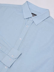 Cotton Linen Sky Blue Full Sleeve Shirt