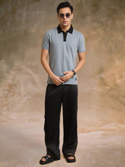 Plain Light Grey Polo Half Sleeve T-Shirt