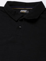 Brooklyn Black Solid Full Sleeve Polo T-Shirt