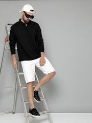 Brooklyn Black Solid Full Sleeve Polo T-Shirt