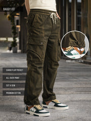 Drift AOP Green Baggy Fit Cargo