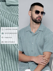 Crochet Green Half Sleeve Shirt