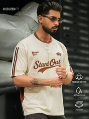 Standout Cream Half Sleeve Tshirt