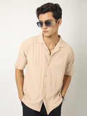 Matrix Knit Butterscotch Half Sleeve Shirt